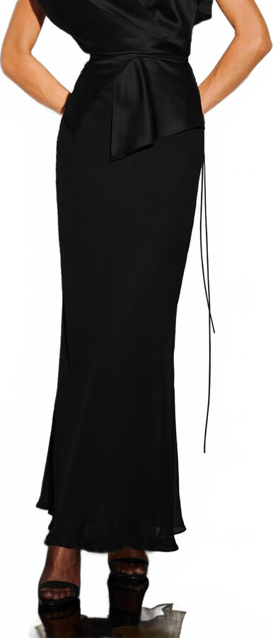 The Sei Diaphanous Maxi Skirt In Black