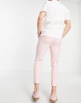 Thumbnail for your product : ASOS DESIGN super skinny smart trouser in pink cross hatch