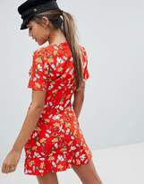 Thumbnail for your product : Missguided Floral Ruffle Hem Tea Dress