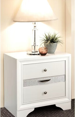 Rosdorf Park Bedroom Nightstand In White - Textured Surface And Practical Drawer Design Spacious Interior
