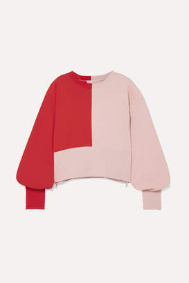 Vaara Maeve Cropped Color-block Cotton-blend Jersey Sweatshirt - Red