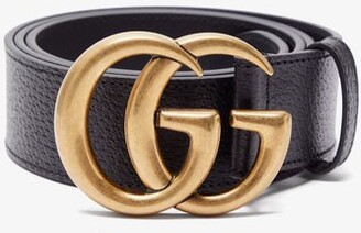 Gucci GG Textured-leather Belt - Black