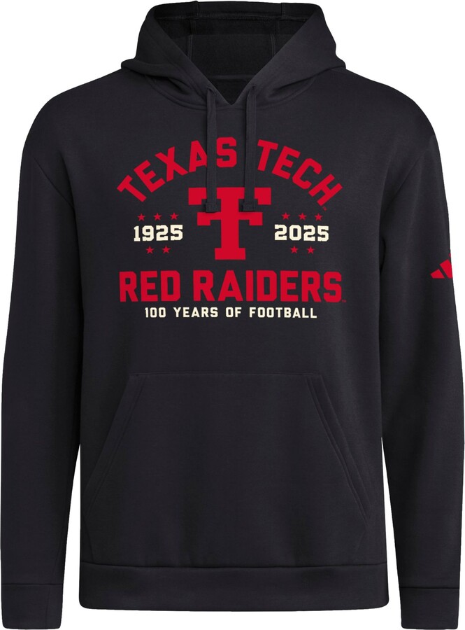 adidas Men's Texas Tech Red Raiders Black 100 Anniversary Fleece Pullover Hoodie, Small