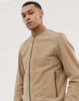 Thumbnail for your product : Selected suede bomber jacket