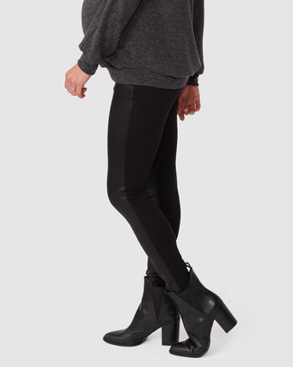 Pea in a Pod Maternity - Women's Black Leggings - Renee Faux Leather Ponte Leggings - Size One Size, 14 at The Iconic