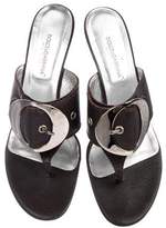 Thumbnail for your product : Dolce & Gabbana Leather Slide Sandals