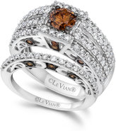 Thumbnail for your product : LeVian White and Chocolate Diamond Ring and Band Set in 14k White Gold (2-1/10 ct. t.w.)