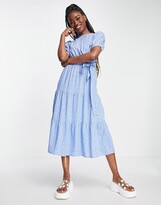 Thumbnail for your product : Influence tiered midi dress blue floral