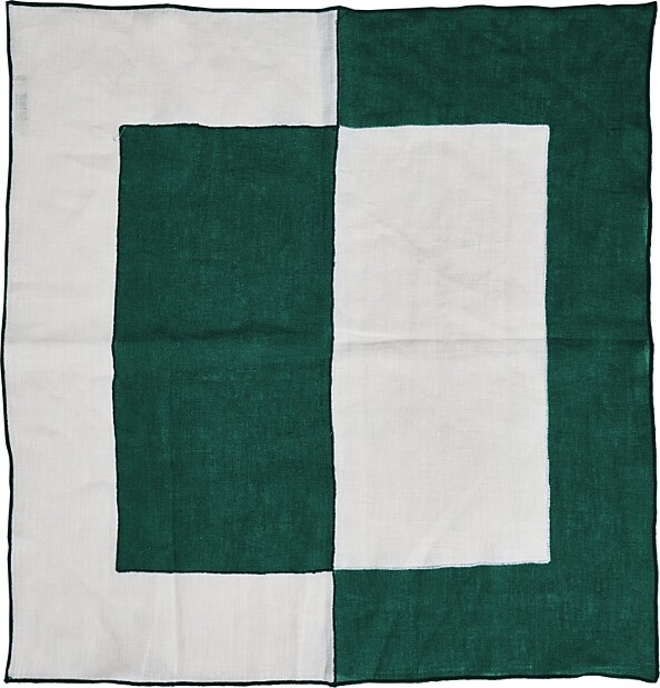 Misette Bauhaus Embroidered Linen Napkins, Set of 4