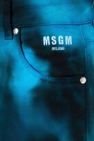 Thumbnail for your product : MSGM Cropped Tie-dyed High-rise Straight-leg Jeans