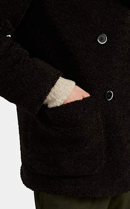 Barena Men's Fleece Double-Breasted Peacoat - Dk. brown