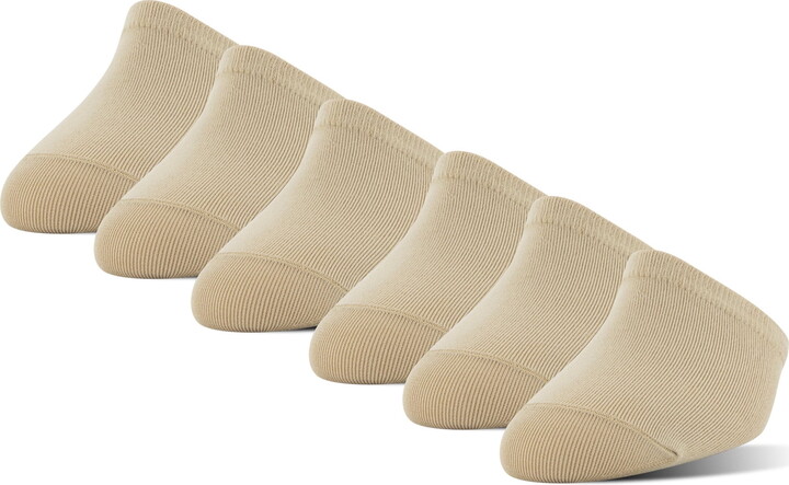 PEDS Women’s Mule Toe Cappers with Grippers, 6 Pairs