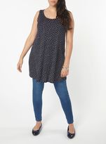 Thumbnail for your product : Evans Navy Blue Polka Dot Tunic
