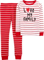 Thumbnail for your product : Carter's Little Boys and Girls Family Love Top and Snug Fit Pajamas, 2 Piece Set