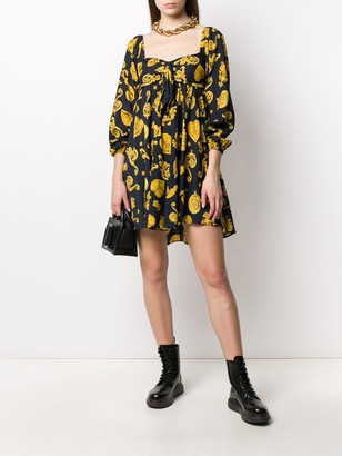 Versace Jeans Couture Baroque Print Flared Dress