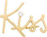 Thumbnail for your product : Lanvin Gold & Crystal Double-Finger Kiss Ring