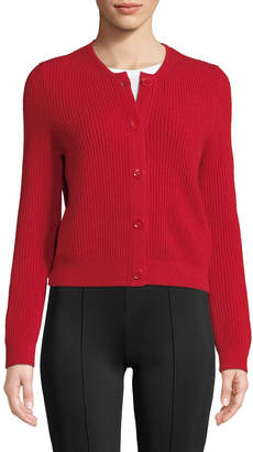 The Row Loulou Button-Down Cropped Cashmere Cardigan