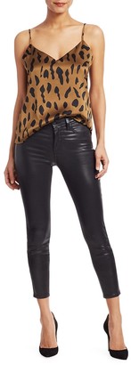 L'Agence Margot Skinny High-Rise Ankle Skinny Coated Jeans