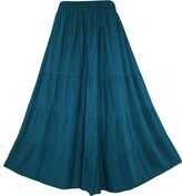Thumbnail for your product : Beautybatik Teal Blue Women Boho Gypsy Long Maxi Tiered Peasant Skirt 18