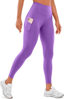 CRZ YOGA Women's Naked Feeling Yoga Pants with Pockets High Waist Gym  Workout Running Leggings - 25 Inches Chartreuse 14 - ShopStyle Tops