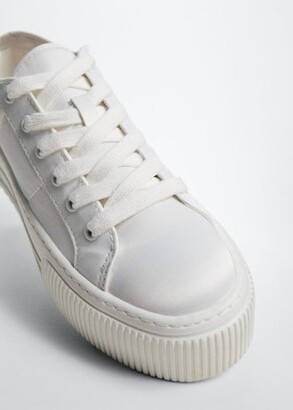 MANGO Platform lace-up sneakers white - ShopStyle