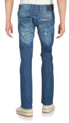 G Star Distressed Slim-Straight Jeans