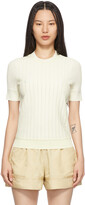 Thumbnail for your product : 3.1 Phillip Lim Off-White Crêpe Lace Short Sleeve Sweater