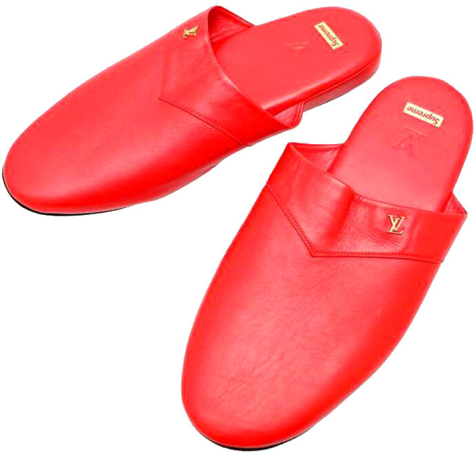 louis vuitton supreme slippers