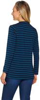 Thumbnail for your product : Susan Graver Weekend Striped Cotton Modal V-Neck Top