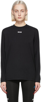 MSGM Black Micro Logo Long Sleeve T-Shirt