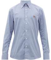 Thumbnail for your product : Ralph Lauren Purple Label Logo-embroidered Gingham Cotton Shirt - Mens - Blue White