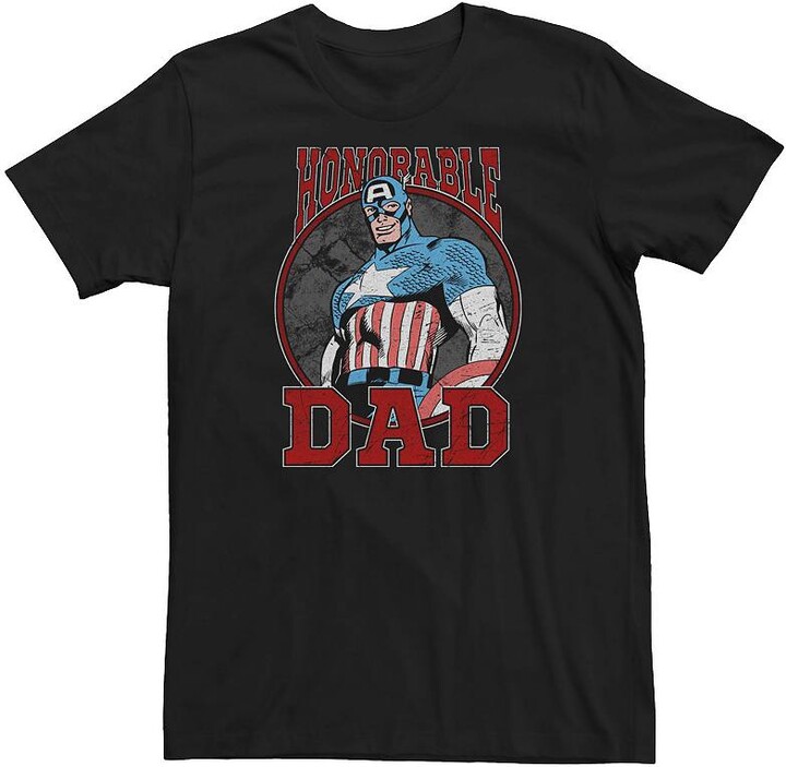 Licensed Character Big & Tall Marvel Captain America Father's Day Honor Tee