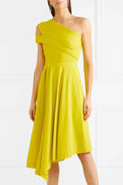 Thumbnail for your product : Preen by Thornton Bregazzi Danica Asymmetric Pleated Stretch-crepe Dress - Bright yellow