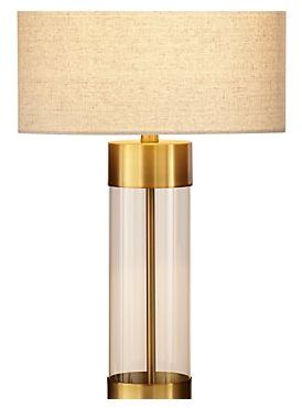 Crate & Barrel Avenue Brass Table Lamp with USB Port
