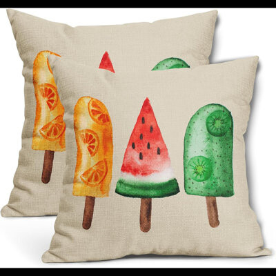 Cozy Oasis Summer Ice Cream Popsicle Pillow Covers