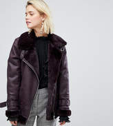 Thumbnail for your product : Warehouse Faux Leather Look Aviator Jacket