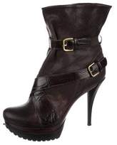 Thumbnail for your product : Stuart Weitzman Leather Mid-Calf Platform Boots