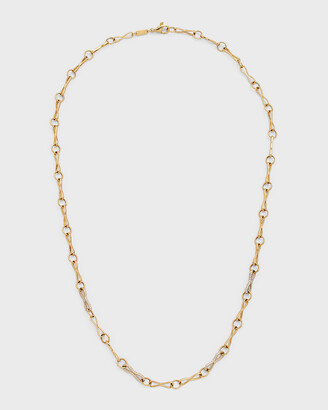 Azlee 18k Large Circle Link Necklace with Diamond Pave, 20"L