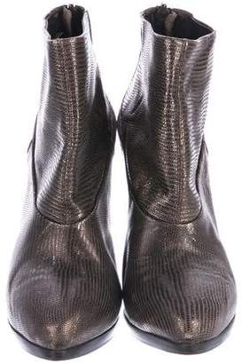 AllSaints Metallic Semi Pointed-Toe Ankle Boots