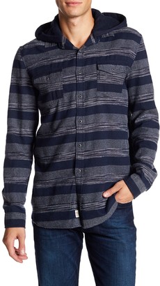 Micros Rattata Long Sleeve Regular Fit Woven Flannel With Fleece Hood