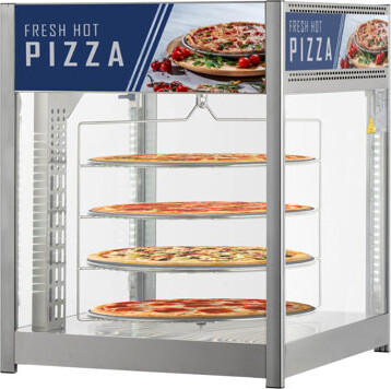 KoolMore 24 in. Commercial Pizza Display Warmer for 18 in. Pies with 4 Rotating Racks in Stainless-Steel (KM-HPD4-18)