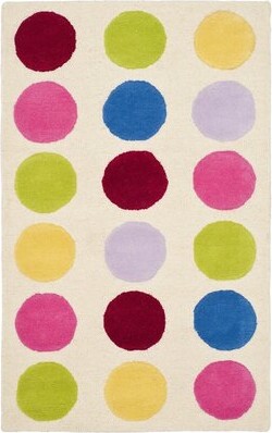 Isabelle & Max Krystyna Polka Dots Handmade Tufted Wool/Cotton Ivory Area Rug