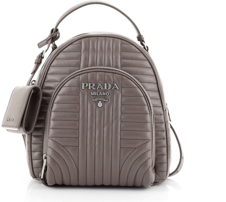 Prada Front Pocket Backpack Diagramme Quilted Leather Small - ShopStyle