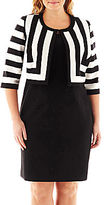 Thumbnail for your product : JCPenney Danny & Nicole Sheath Dress with Striped Jacket - Plus