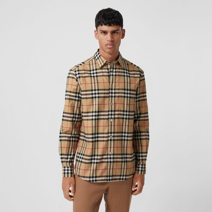 Burberry Vintage Check Cotton Flannel Shirt - ShopStyle