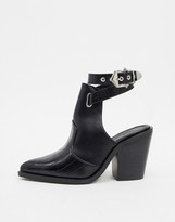 Thumbnail for your product : ASOS DESIGN Erase western cut out boots in black