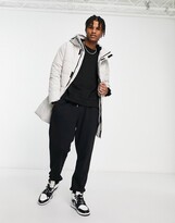Thumbnail for your product : ONLY & SONS waterproof longline heavyweight puffer with hood in white
