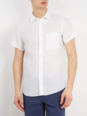 Frescobol Carioca Point Collar Short Sleeve Linen Shirt - Mens - White