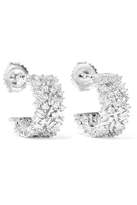 Thumbnail for your product : Suzanne Kalan 18-karat White Gold Diamond Hoop Earrings