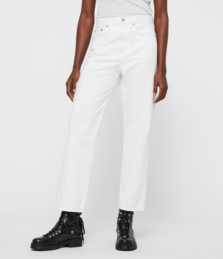 Allsaints Mari High Rise Cropped Boyfriend Jeans White Shopstyle